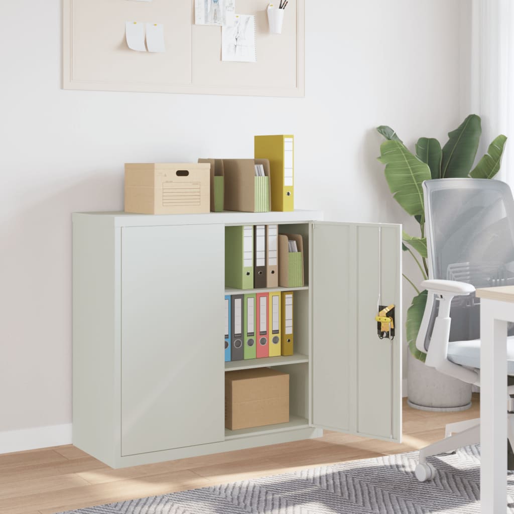 vidaXL Office Cabinet File Cabinet Storage Filing Cabinet with 2 Doors Steel