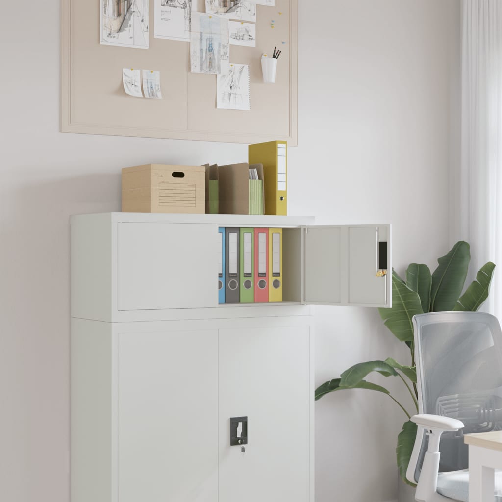 vidaXL Office Cabinet File Cabinet Storage Filing Cabinet with 2 Doors Steel