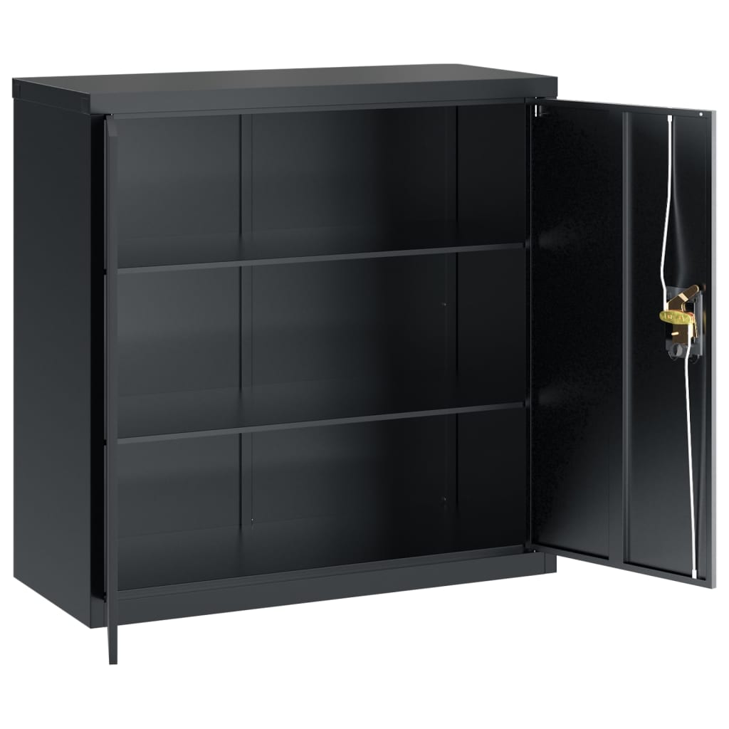 vidaXL Office Cabinet File Cabinet Storage Filing Cabinet with 2 Doors Steel