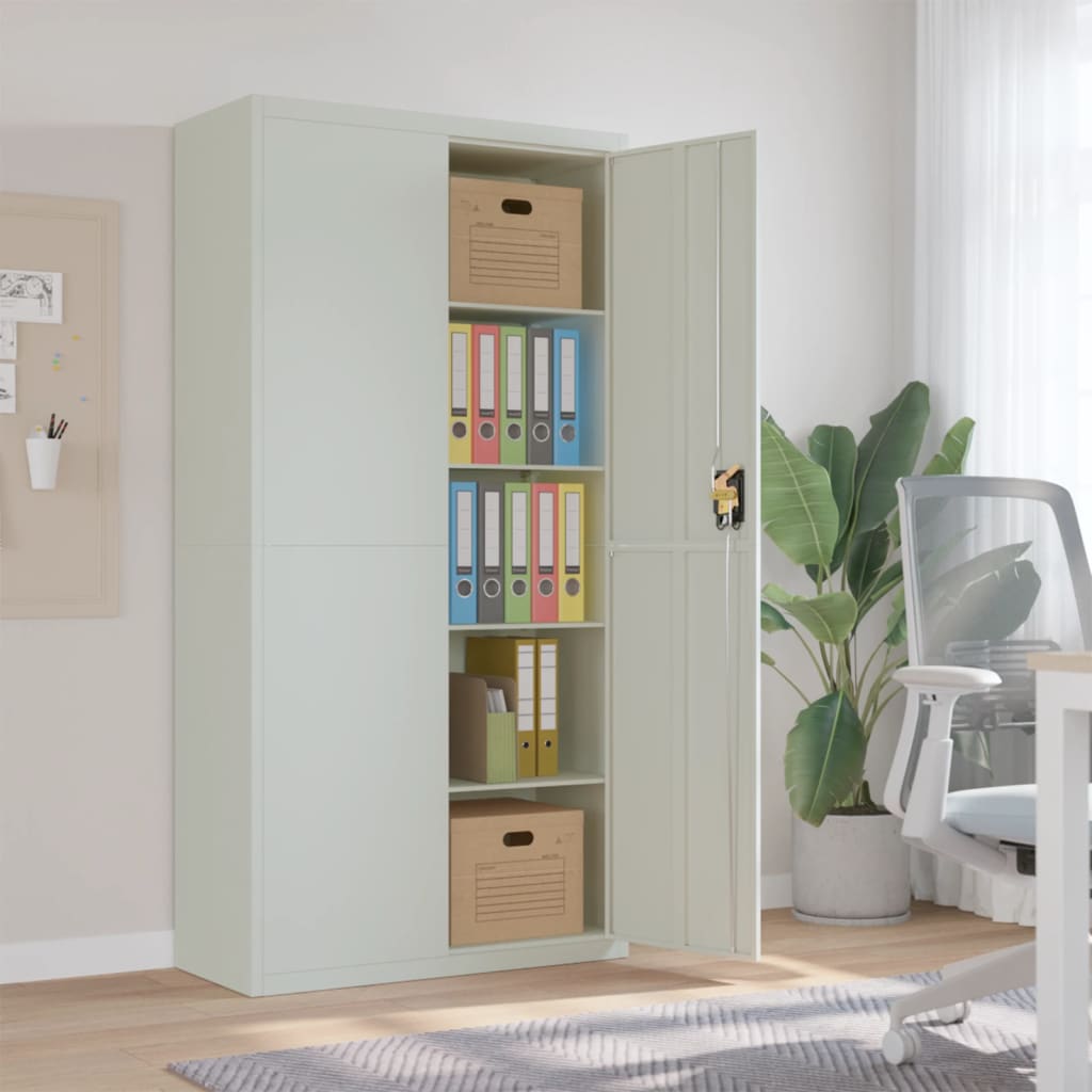 vidaXL Office Cabinet File Cabinet Storage Filing Cabinet with 2 Doors Steel