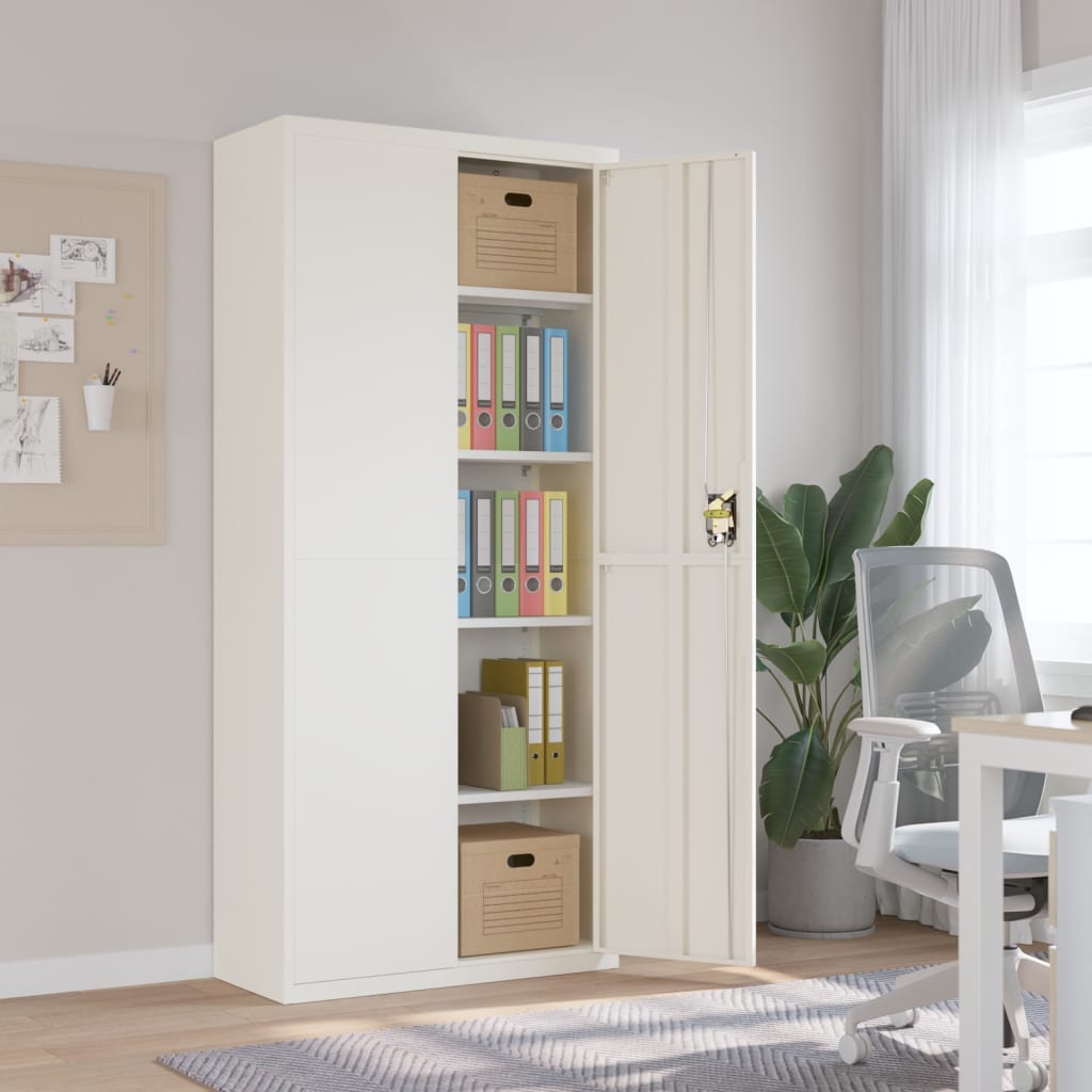 vidaXL Office Cabinet File Cabinet Storage Filing Cabinet with 2 Doors Steel