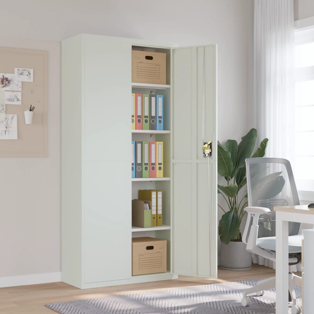 vidaXL Office Cabinet File Cabinet Storage Filing Cabinet with 2 Doors Steel