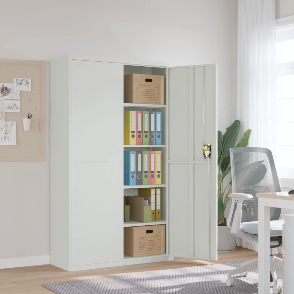 vidaXL File Cabinet Lockable Storage Unit Filing Cabinet with Doors Steel