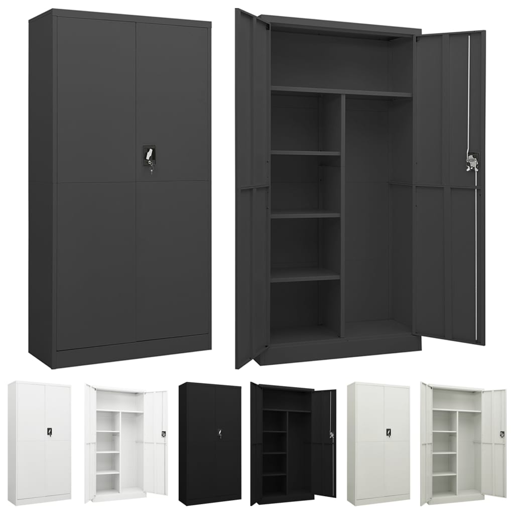 vidaXL Storage Cabinet with a Lock Storage Locker Storage Organizer Steel