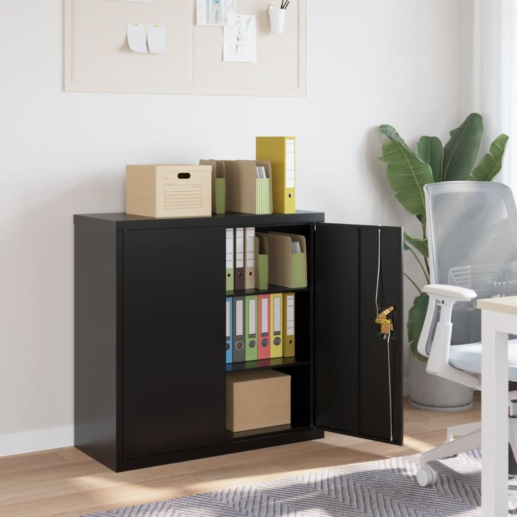 vidaXL Office Cabinet File Cabinet Storage Filing Cabinet with 2 Doors Steel