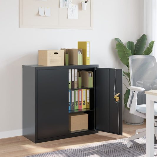 vidaXL Office Cabinet File Cabinet Storage Filing Cabinet with 2 Doors Steel