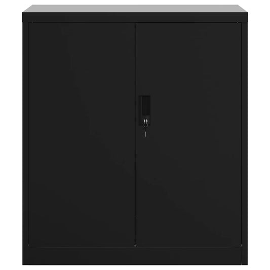 vidaXL File Cabinet Lockable Metal Storage Filing Cabinet with Doors Steel
