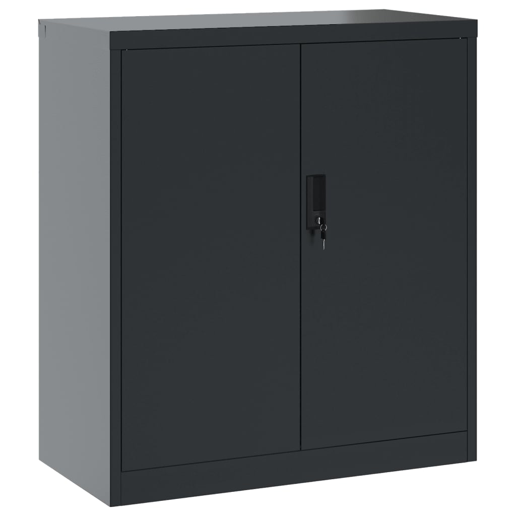 vidaXL File Cabinet Lockable Metal Storage Filing Cabinet with Doors Steel