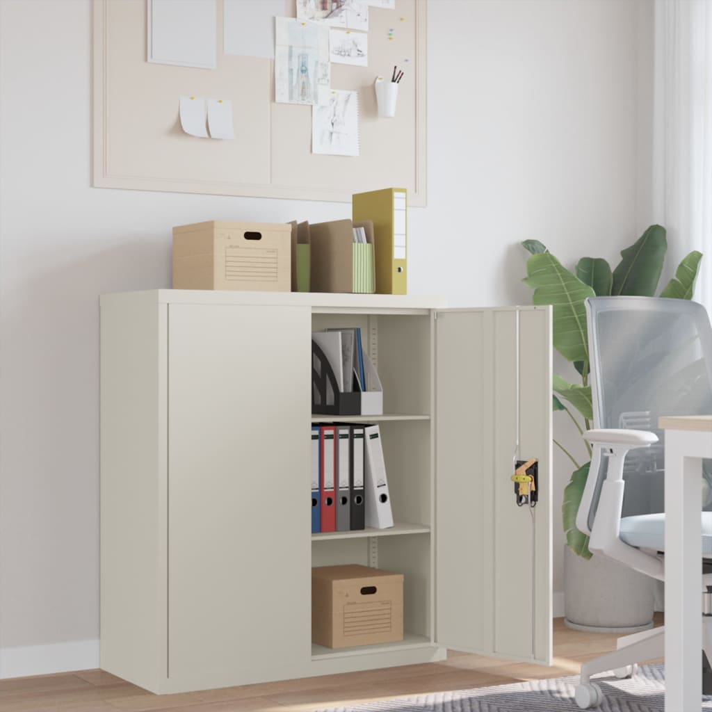 vidaXL Office Cabinet File Cabinet Storage Filing Cabinet with 2 Doors Steel