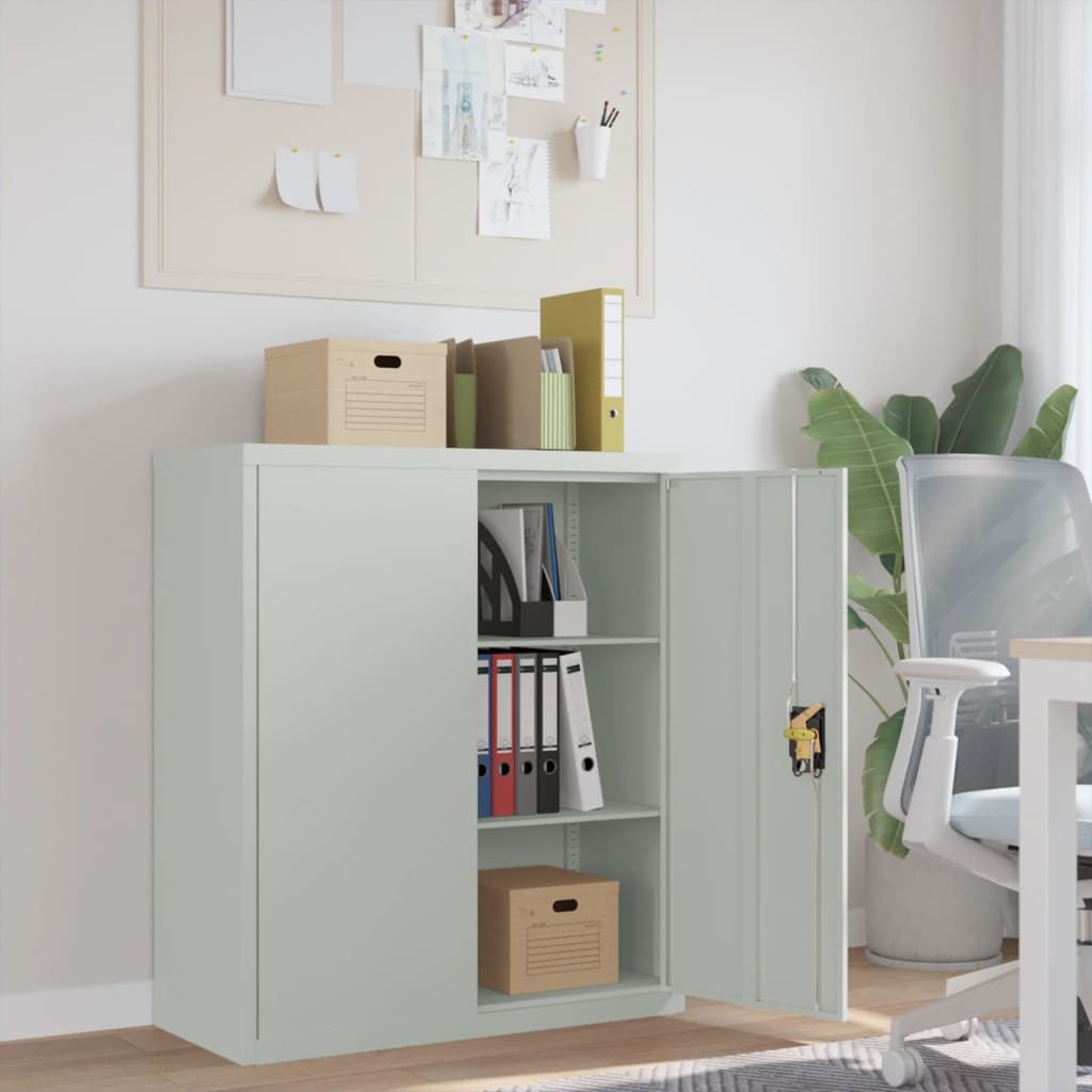 vidaXL Office Cabinet File Cabinet Storage Filing Cabinet with 2 Doors Steel