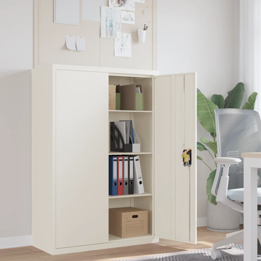 vidaXL Office Cabinet File Cabinet Storage Filing Cabinet with 2 Doors Steel