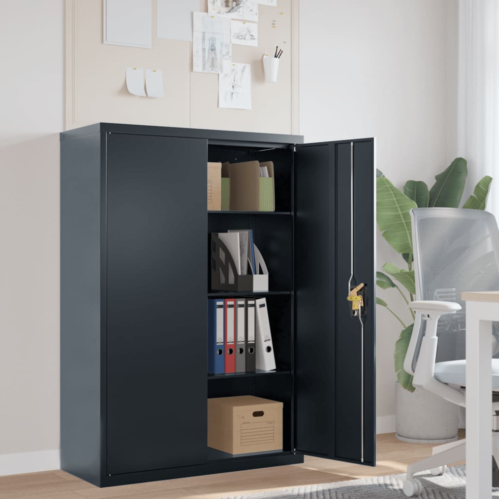 vidaXL Office Cabinet File Cabinet Storage Filing Cabinet with 2 Doors Steel